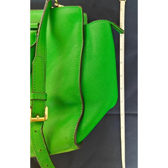 Michael Kors Leather Satchel – Kelly Green Tote/Crossbody, Gold Hardware - Picture 7 of 7